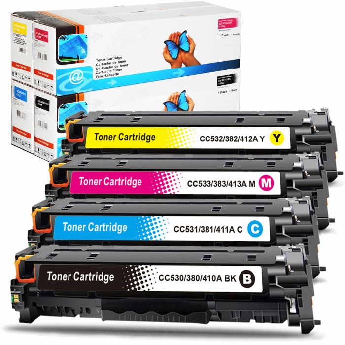 Kompatibel 4er Tonerset für HP Color LaserJet CM2320WB MFP (304A) Tonerkassetten für HP Color LaserJet CM 2320 WB MFP Drucker