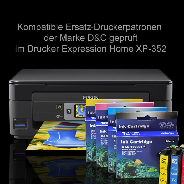 Kompatibel 10er Tintenset für Epson Expression Home XP455 (Erdbeere, 29XL, C13T29964010, T2996) Druckerpatronen für Epson Expression Home XP-455 Drucker