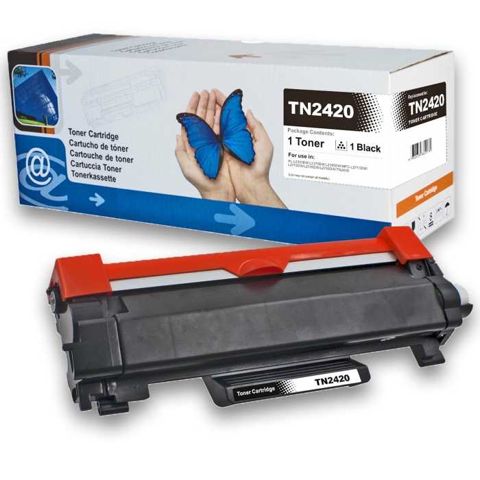 D&C TN-2420 Toner Schwarz kompatibel für Brother DCP-L2537DW - 3.000 Seiten